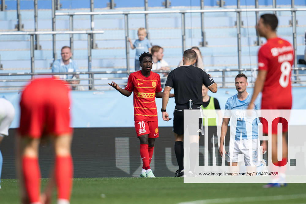 Prince Junior of FC Nordsjälland reacts during the Friendly match between Malmö FF and FC Nordsjälland on October 3, 2026 in Malmö. Photo: Avdo Bilkanovic BILDBYRAN COP 115 AB0391 fotboll football soccer fotball träningsmatch friendly match malmö ff fc nordsjälland bbeng fotboll football soccer fotball träningsmatch friendly match malmö ff fc nordsjälland bbeng