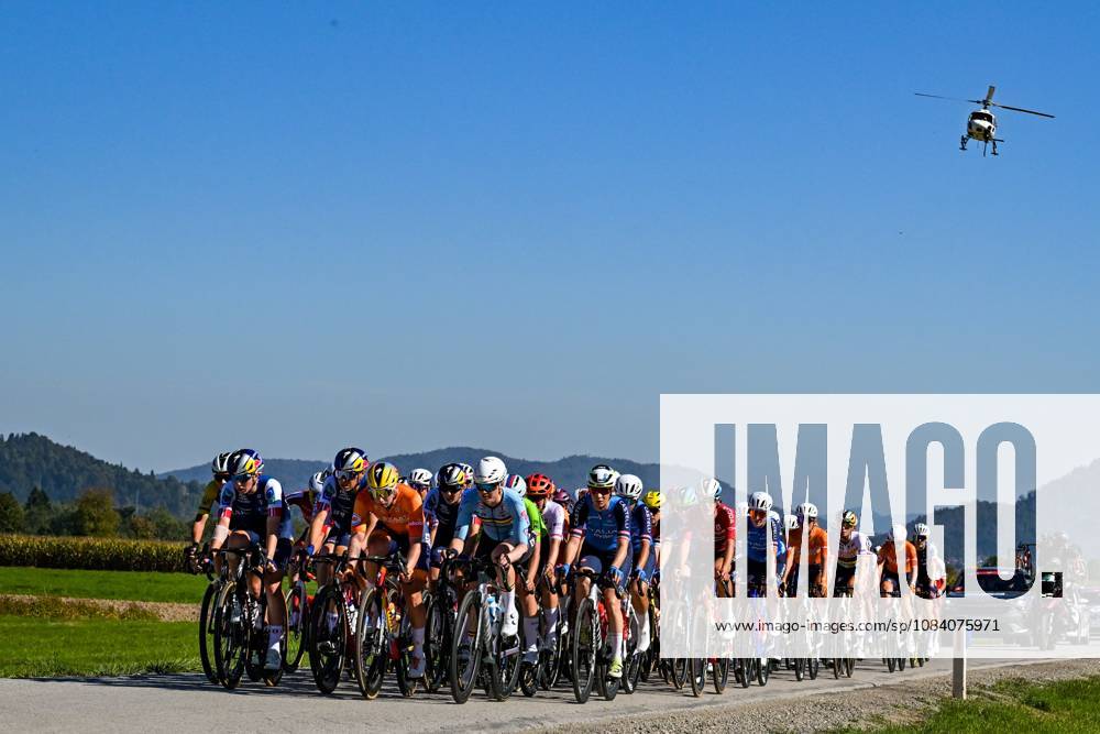 The pack of riders pictured during the elite women Road Race race (130 km) at the cycling UEC Road European Championships, in Ljubljana, Slovenia Saturday 3 October 2026. The UEC Road European Championships are taking place from 02 to 07 October in Ljubljana, Slovenia. DAVIDxPINTENS x188610758x