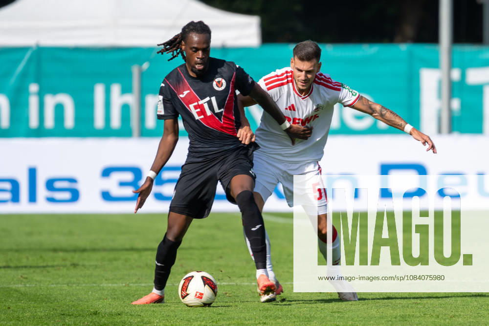 Zweikampf zwischen Yannick Tonye (Viktoria Koeln, 07) und Tom Krauss (1. FC Koeln, 05). FC Viktoria Koeln vs. FC Hansa Rostock , Fussball, 3. Liga, 05. Spieltag, Saison 2026 2027, 11.09.2026 DFL DFB Regulations prohibit any use of Photographs as image sequences and or Quasivideo FC Viktoria Koeln vs. FC Hansa Rostock, Fussball, 3. Liga, 05. Spieltag, Saison 2026 2027, 11.09.2026 Koeln