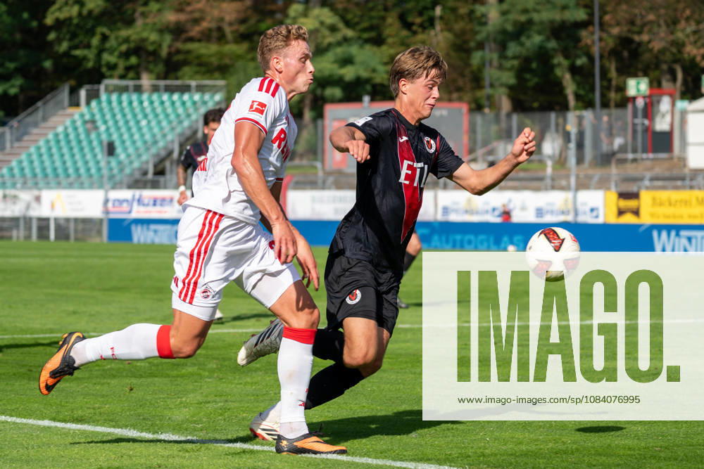 Zweikampf zwischen Sebastian Sebulonsen (1. FC Koeln, 28) und Tim Kloss (Viktoria Koeln, 18). FC Viktoria Koeln vs. FC Hansa Rostock , Fussball, 3. Liga, 05. Spieltag, Saison 2026 2027, 11.09.2026 DFL DFB Regulations prohibit any use of Photographs as image sequences and or Quasivideo FC Viktoria Koeln vs. FC Hansa Rostock, Fussball, 3. Liga, 05. Spieltag, Saison 2026 2027, 11.09.2026 Koeln