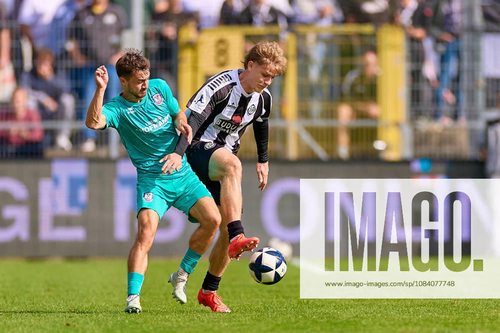 Zweikampf Christoph Ehlich (FSV Frankfurt, 03), Tom Barth (VfR Aalen, 20) GER, VfR Aalen vs. FSV Frankfurt, Fussball, Regionalliga Suedwest - Herren, 10. Spieltag, Spielzeit 2026 2027, 03.10.2026 GER, VfR Aalen vs. FSV Frankfurt, Fussball, Regionalliga Suedwest - Herren, 10. Spieltag, Spielzeit 2026 2027, 03.10.2026 Aalen