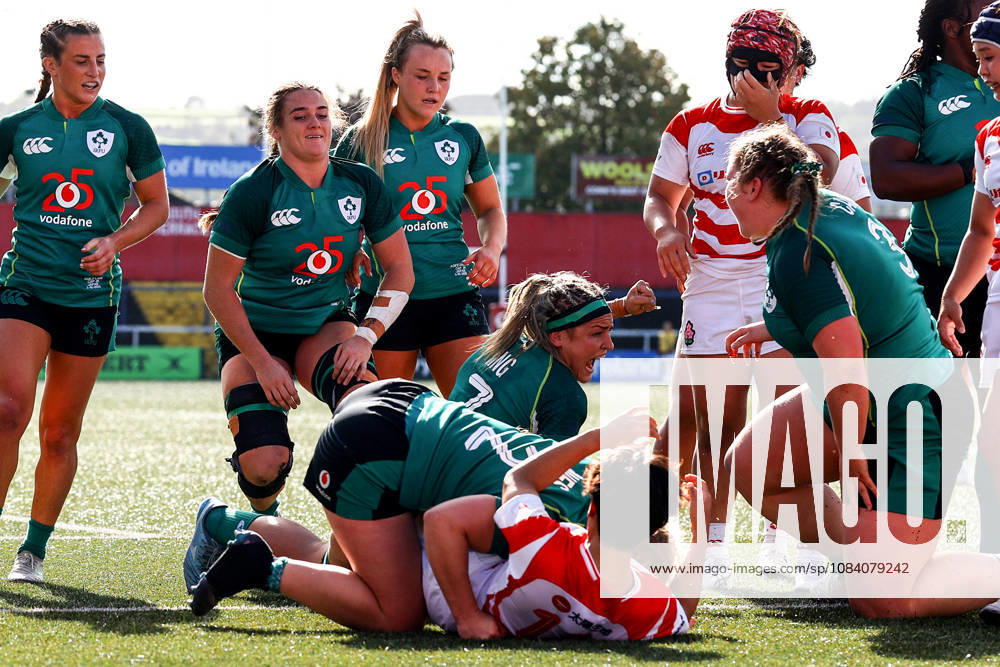 Women s International Test Match, Virgin Media Park, Cork 3 10 2026 Ireland vs Japan Ireland s Erin King celebrates after Brittany Hogan scores her side s second try Erin King celebrates after Brittany Hogan scores her side s second try 3 10 2026