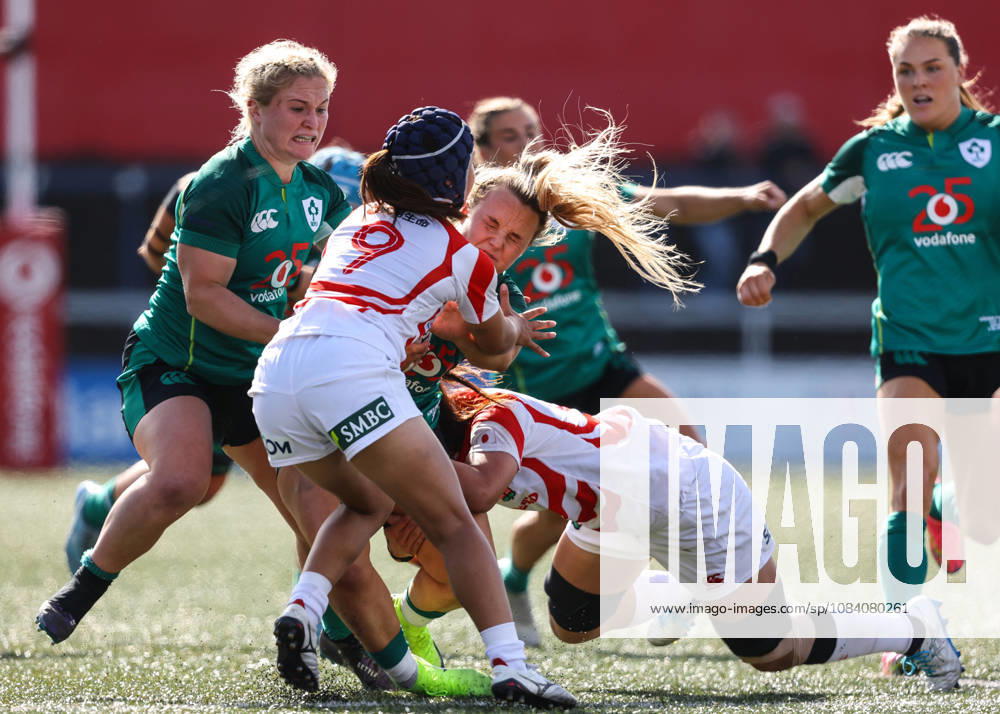Women s International Test Match, Virgin Media Park, Cork 3 10 2026 Ireland vs Japan Japan s Moe Tsukui tackles Aoife Dalton of Ireland Moe Tsukui tackles Aoife Dalton 3 10 2026