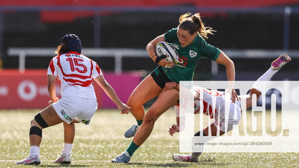 Women s International Test Match, Virgin Media Park, Cork 3 10 2026 Ireland vs Japan Ireland s Anna McGann comes up against Maiko Nishi and Sawa Harada of Japan Anna McGann comes up against Maiko Nishi and Sawa Harada 3 10 2026