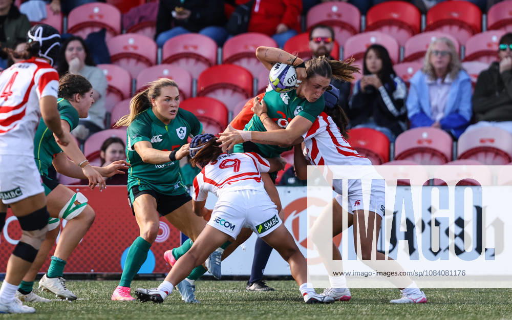 Women s International Test Match, Virgin Media Park, Cork 3 10 2026 Ireland vs Japan Ireland s Anna McGann is tackled by Moe Tsukui and Honoka Tsunokawa of Japan Anna McGann is tackled by Moe Tsukui and Honoka Tsunokawa 3 10 2026