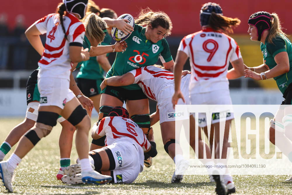 Women s International Test Match, Virgin Media Park, Cork 3 10 2026 Ireland vs Japan Ireland s Jane Clohessy is tackled by Yuna Sato and Wako Kitano of Japan Jane Clohessy is tackled by Yuna Sato and Wako Kitano 3 10 2026
