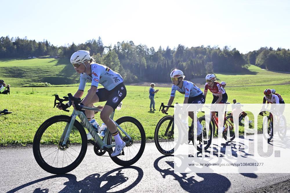 UEC 2026 Road European Championships Ljubljana 03 10 2026 LJUBLJANA, SLOVENIA - OCTOBER 03 : Claes Lotte (BEL) of Fenix-Premier Tech and Tas Sandrine (BEL) of Lotto Intermarche Ladies during the Women Elite cycling road race of the 2026 UEC Road European Championships Ljubljana. An UCI Continental Championships cycling race of 130 km with start in Ljubljana and finish in Sencur on October 3, 2026 in Ljubljana, Slovenia, 03 10 2026 Ljubljana Slovenia