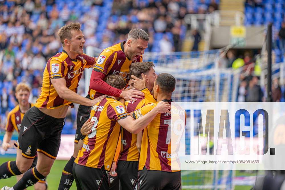 Reading v Bradford City, EFL Sky Bet League 1 Goal! Jake Beesley of Bradford City celebrates as he scores during the EFL Sky Bet League 1 match between Reading and Bradford City at the Select Car Leasing Stadium, Reading, UK on 3 October 2026. Reading Select Car Leasing Stadium Berkshire UK Editorial use only DataCo restrictions apply See www.football-dataco.com ,