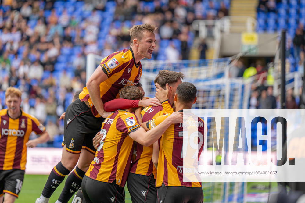 Reading v Bradford City, EFL Sky Bet League 1 Goal! Jake Beesley of Bradford City celebrates as he scores during the EFL Sky Bet League 1 match between Reading and Bradford City at the Select Car Leasing Stadium, Reading, UK on 3 October 2026. Reading Select Car Leasing Stadium Berkshire UK Editorial use only DataCo restrictions apply See www.football-dataco.com ,