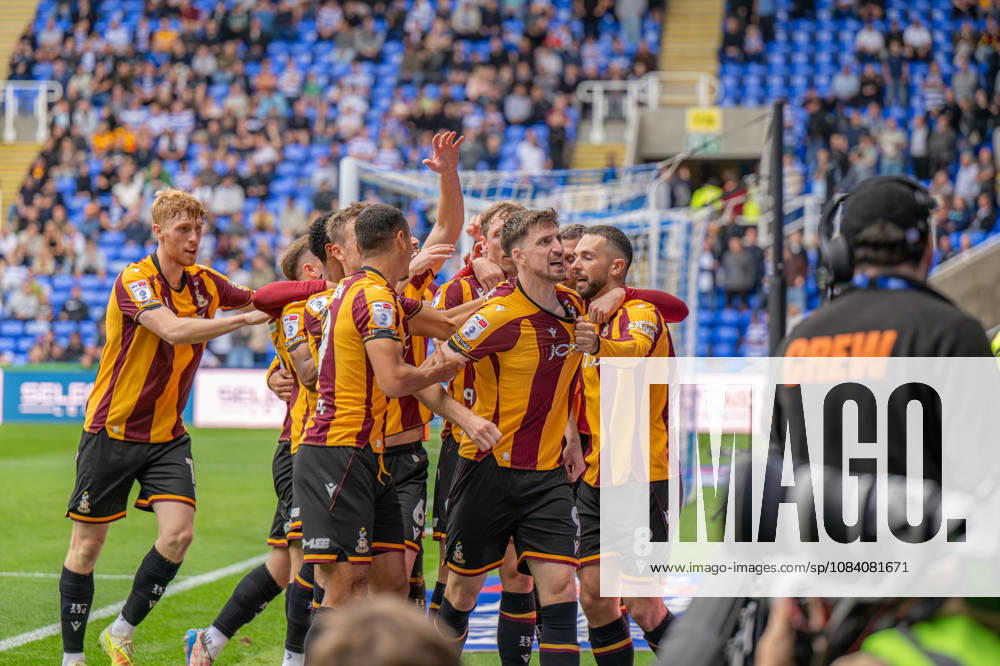 Reading v Bradford City, EFL Sky Bet League 1 Goal! Jake Beesley of Bradford City celebrates as he scores during the EFL Sky Bet League 1 match between Reading and Bradford City at the Select Car Leasing Stadium, Reading, UK on 3 October 2026. Reading Select Car Leasing Stadium Berkshire UK Editorial use only DataCo restrictions apply See www.football-dataco.com ,