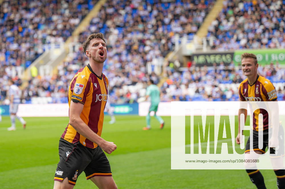 Reading v Bradford City, EFL Sky Bet League 1 Goal! Jake Beesley of Bradford City celebrates as he scores during the EFL Sky Bet League 1 match between Reading and Bradford City at the Select Car Leasing Stadium, Reading, UK on 3 October 2026. Reading Select Car Leasing Stadium Berkshire UK Editorial use only DataCo restrictions apply See www.football-dataco.com ,