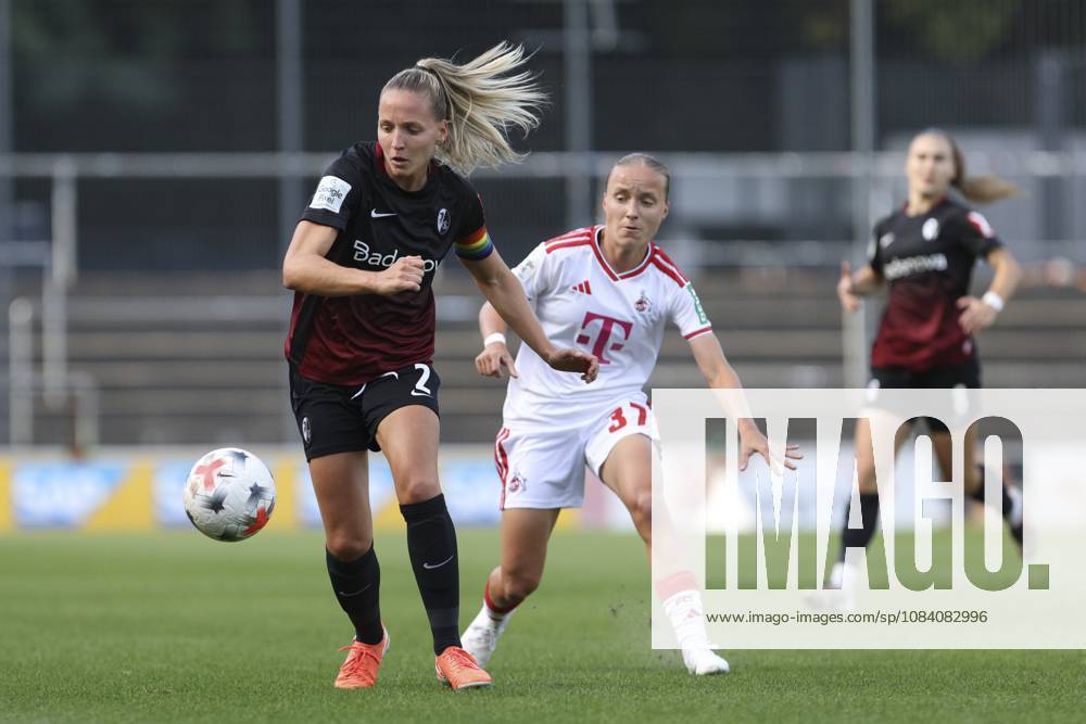 Lisa Karl (SC Freiburg) und Beke Sterner (1. FC Koeln) im Zweikampf waehrend des Spiels der Frauen Bundesliga zwischen 1.FC Koeln und SC Freiburg, Franz-Kremer-Stadion am 03. October 2026 in Koeln, Deutschland. (Foto von Oliver Kaelke DeFodi Images) +++ Lisa Karl (SC Freiburg) und Beke Sterner (1. FC Koeln) battle for the ball during the Bundesliga match between 1.FC Koeln and SC Freiburg at Franz-Kremer-Stadion on October 3, 2026 in Cologne, Germany. (Photo by Oliver Kaelke DeFodi Images) DFB DFL REGULATIONS PROHIBIT ANY USE OF PHOTOGRAPHS AS IMAGE SEQUENCES AND OR QUASI-VIDEO. (Photo by Oliver Kaelke DeFodi Images) -