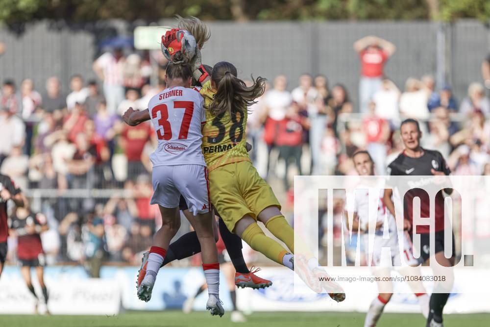 Beke Sterner (1. FC Koeln) und Torfrau Anna Reimann (SC Freiburg) im Zweikampf waehrend des Spiels der Frauen Bundesliga zwischen 1.FC Koeln und SC Freiburg, Franz-Kremer-Stadion am 03. October 2026 in Koeln, Deutschland. (Foto von Oliver Kaelke DeFodi Images) +++ Beke Sterner (1. FC Koeln) und Torfrau Anna Reimann (SC Freiburg) battle for the ball during the Bundesliga match between 1.FC Koeln and SC Freiburg at Franz-Kremer-Stadion on October 3, 2026 in Cologne, Germany. (Photo by Oliver Kaelke DeFodi Images) DFB DFL REGULATIONS PROHIBIT ANY USE OF PHOTOGRAPHS AS IMAGE SEQUENCES AND OR QUASI-VIDEO. (Photo by Oliver Kaelke DeFodi Images) -