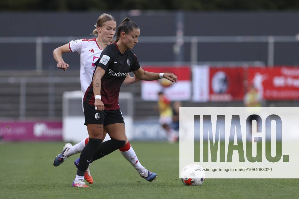 Selina Vobian (SC Freiburg) und Celina Degen (1. FC Koeln) im Zweikampf waehrend des Spiels der Frauen Bundesliga zwischen 1.FC Koeln und SC Freiburg, Franz-Kremer-Stadion am 03. October 2026 in Koeln, Deutschland. (Foto von Oliver Kaelke DeFodi Images) +++ Selina Vobian (SC Freiburg) und Celina Degen (1. FC Koeln) battle for the ball during the Bundesliga match between 1.FC Koeln and SC Freiburg at Franz-Kremer-Stadion on October 3, 2026 in Cologne, Germany. (Photo by Oliver Kaelke DeFodi Images) DFB DFL REGULATIONS PROHIBIT ANY USE OF PHOTOGRAPHS AS IMAGE SEQUENCES AND OR QUASI-VIDEO. (Photo by Oliver Kaelke DeFodi Images) -