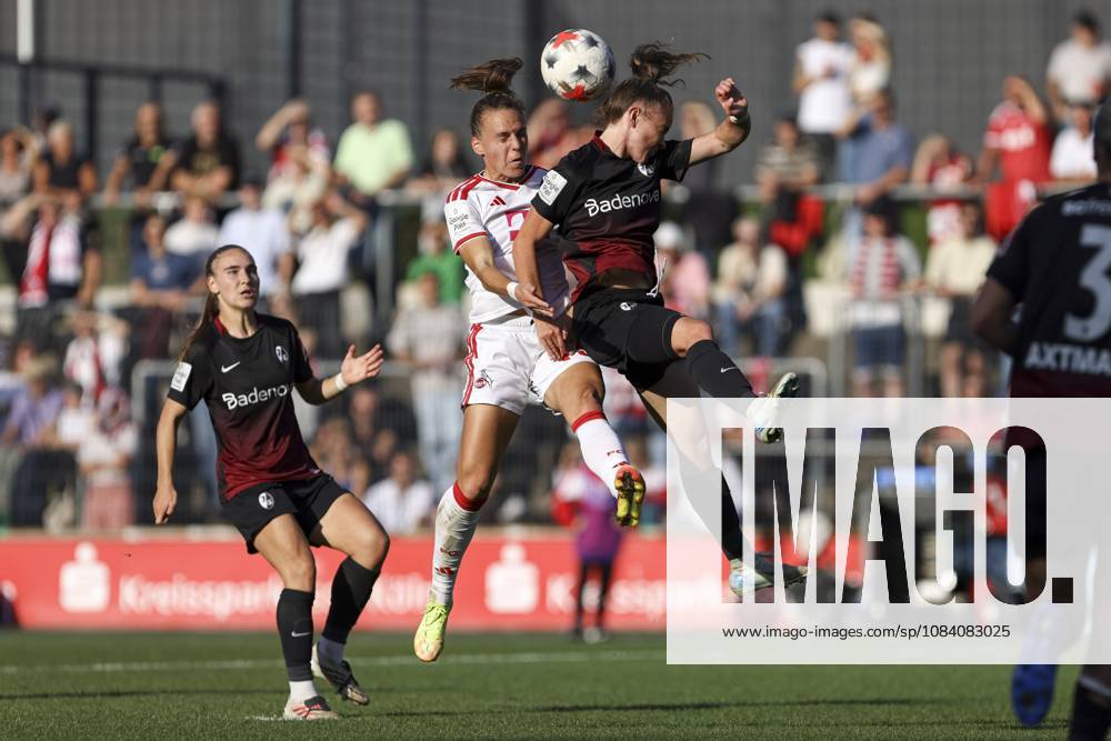 Dora Zeller (1. FC Koeln) und Lisa Kolb (SC Freiburg) im Zweikampf waehrend des Spiels der Frauen Bundesliga zwischen 1.FC Koeln und SC Freiburg, Franz-Kremer-Stadion am 03. October 2026 in Koeln, Deutschland. (Foto von Oliver Kaelke DeFodi Images) +++ Dora Zeller (1. FC Koeln) und Lisa Kolb (SC Freiburg) battle for the ball during the Bundesliga match between 1.FC Koeln and SC Freiburg at Franz-Kremer-Stadion on October 3, 2026 in Cologne, Germany. (Photo by Oliver Kaelke DeFodi Images) DFB DFL REGULATIONS PROHIBIT ANY USE OF PHOTOGRAPHS AS IMAGE SEQUENCES AND OR QUASI-VIDEO. (Photo by Oliver Kaelke DeFodi Images) -