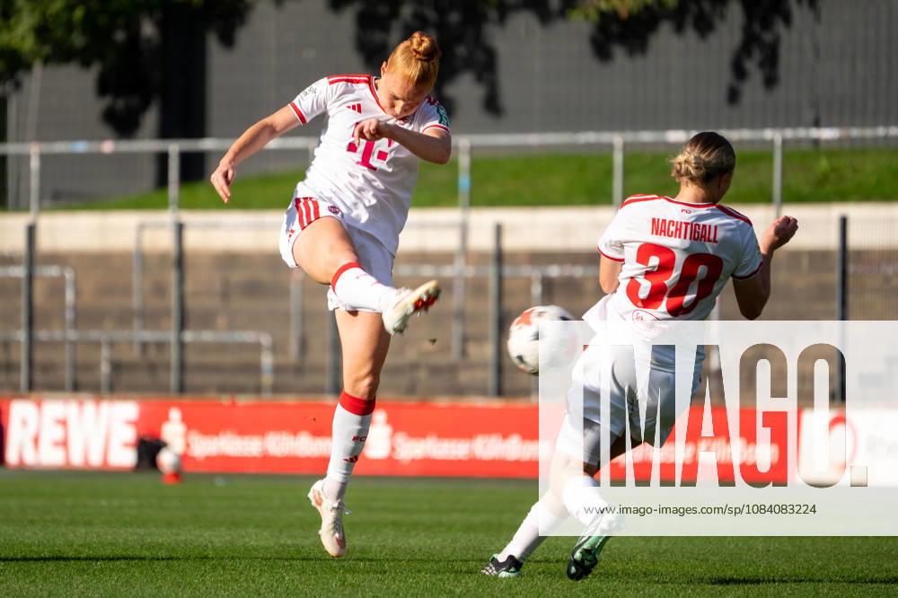 Deutschland: Google Pixel Frauen-Bundesliga 2026 2027, 6.Spieltag, 1.FC Köln vs SC Freiburg, Samstag, 03.10.2026, Franz-Kremer-Stadion (Köln-Westfalen): schießt aufs Tor Laura Vogt (1.FC Köln, 8) Köln Franz-Kremer-Stadion, Köln Deutschland