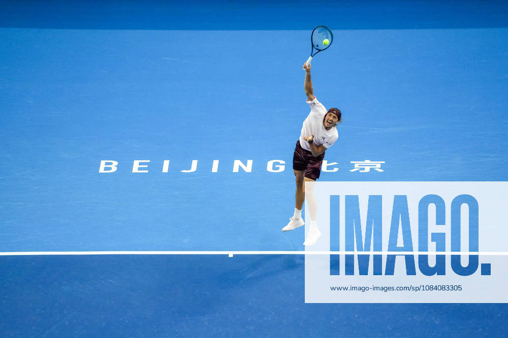 (261003) -- BEIJING, Oct. 3, 2026 -- Alexander Zverev of Germany serves to Shang Juncheng of China during the men s singles second round match at 2026 China Open tennis tournament in Beijing, China, Oct. 3, 2026. ) (SP)CHINA-BEIJING-TENNIS-CHINA OPEN-MEN S SINGLES(CN) XiexHan