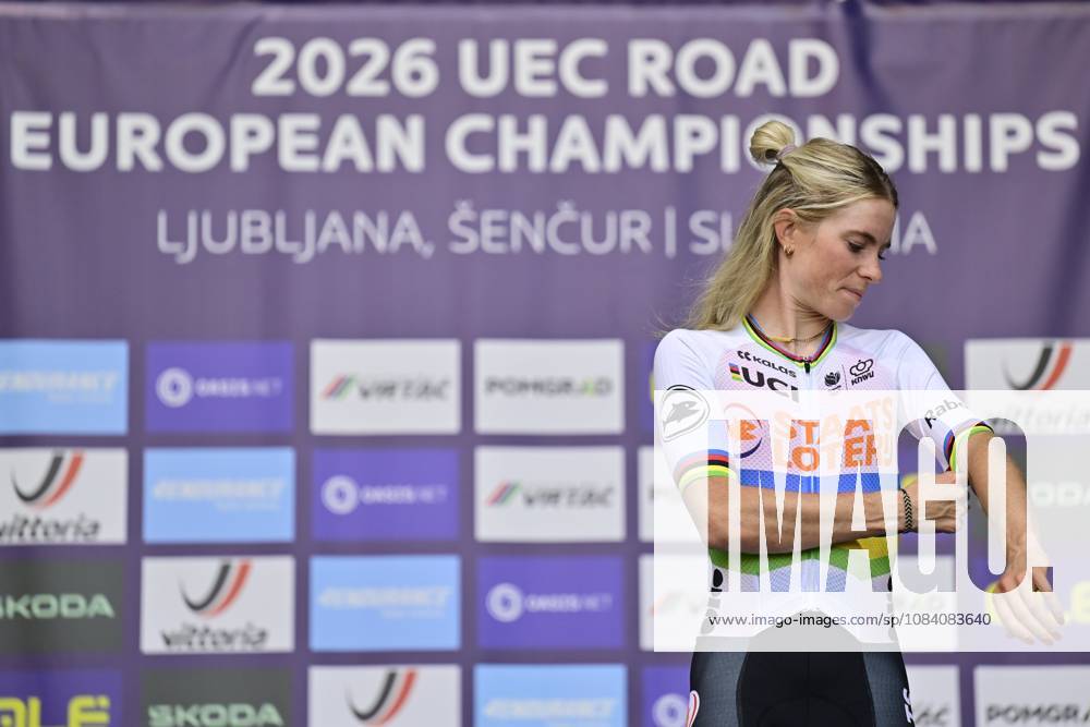 UEC 2026 Road European Championships Ljubljana 03 10 2026 LJUBLJANA, SLOVENIA - OCTOBER 03 : Vollering Demi (NED) of FDJ United - SUEZ during the podium ceremony of the Women Elite cycling road race of the 2026 UEC Road European Championships Ljubljana. An UCI Continental Championships cycling race of 130 km with start in Ljubljana and finish in Sencur on October 3, 2026 in Ljubljana, Slovenia, 03 10 2026 Ljubljana Slovenia