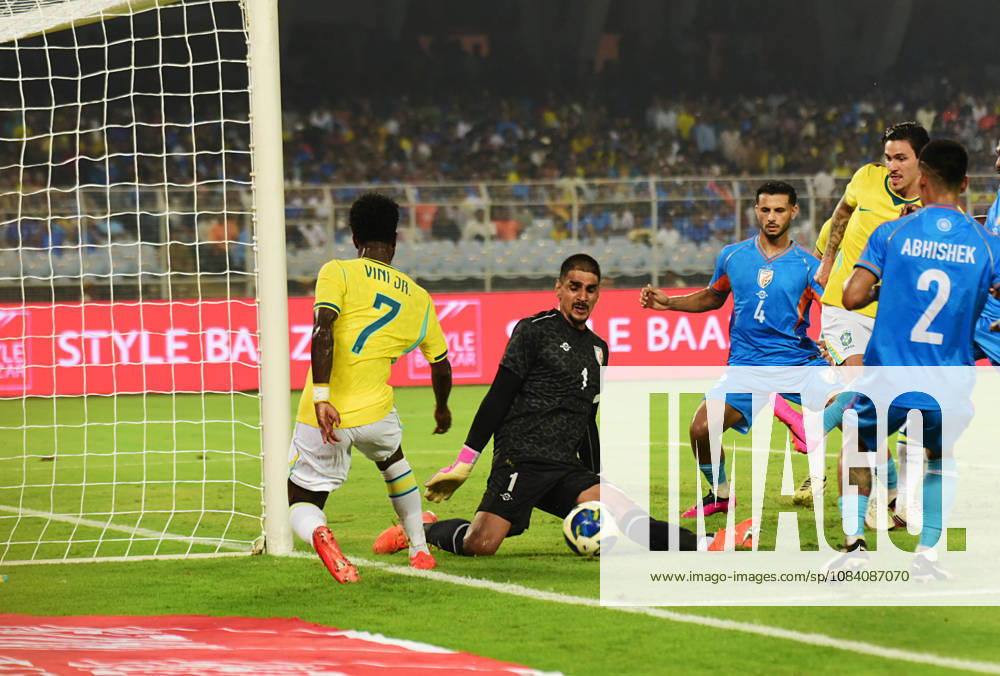 International Friendly, Länderspiel, Nationalmannschaft football match between India and Brazil Kolkata, Oct 03 (ANI): Players in action during the international friendly football match between India and Brazil at Salt Lake Stadium, in Kolkata on Saturday. Kolkata West Bengal India