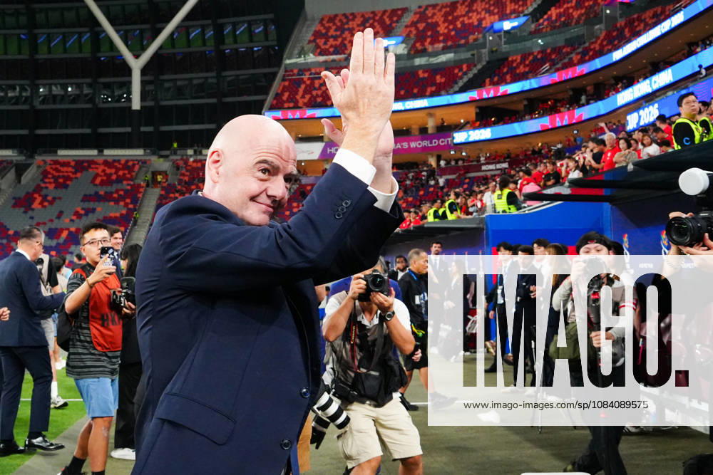 HONG KONG-SPORTS ASEAN-CUP FIFA President Gianni Infantino leaves the pitch following the trophy presentation ceremony after the FIFA ASEAN Challenge Cup final at Kai Tak Stadium in Hong Kong on October 3, 2026. (Photo by Zulu Lo TMHK via Nexpher Images) Hong Kong