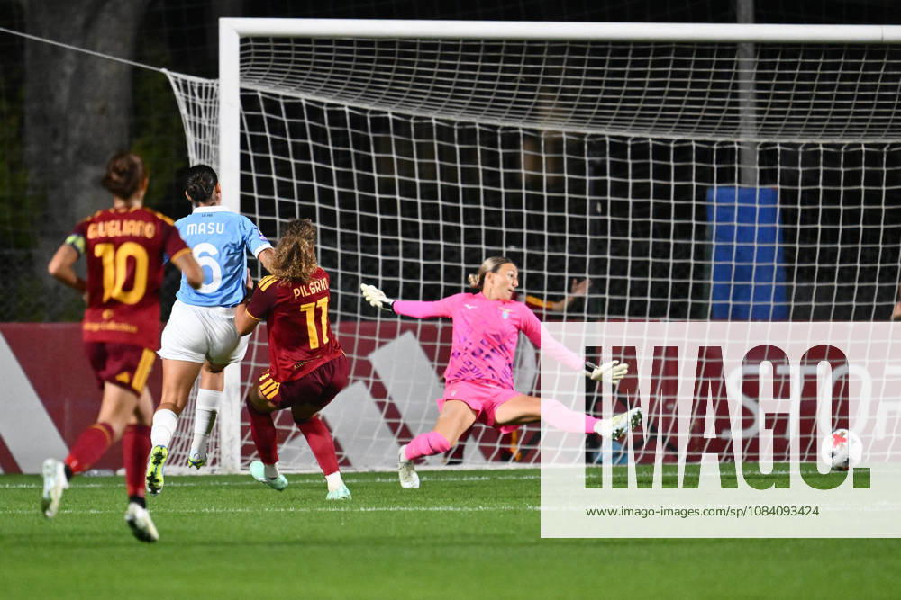 SOCCER - Women s Serie A - AS Roma vs. SS Lazio Women Photo by IPA ABACAPRESS.COM89267260 - Alayah Pilgrim of A.S. Roma Women scores the goal to make it 3-0 during the Serie A Women Athora match on Matchday 2 between A.S. Roma and S.S. Lazio Women at the Tre Fontane Stadium on October 3, 2026, in Rome, Italy. Rome Italy