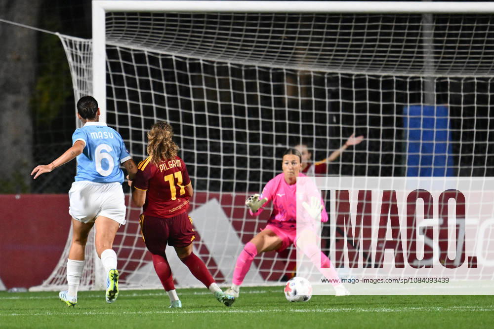 SOCCER - Women s Serie A - AS Roma vs. SS Lazio Women Photo by IPA ABACAPRESS.COM89267264 - Alayah Pilgrim of A.S. Roma Women scores the goal to make it 3-0 during the Serie A Women Athora match on Matchday 2 between A.S. Roma Women and S.S. Lazio Women at the Tre Fontane Stadium on October 3, 2026, in Rome, Italy. Rome Italy