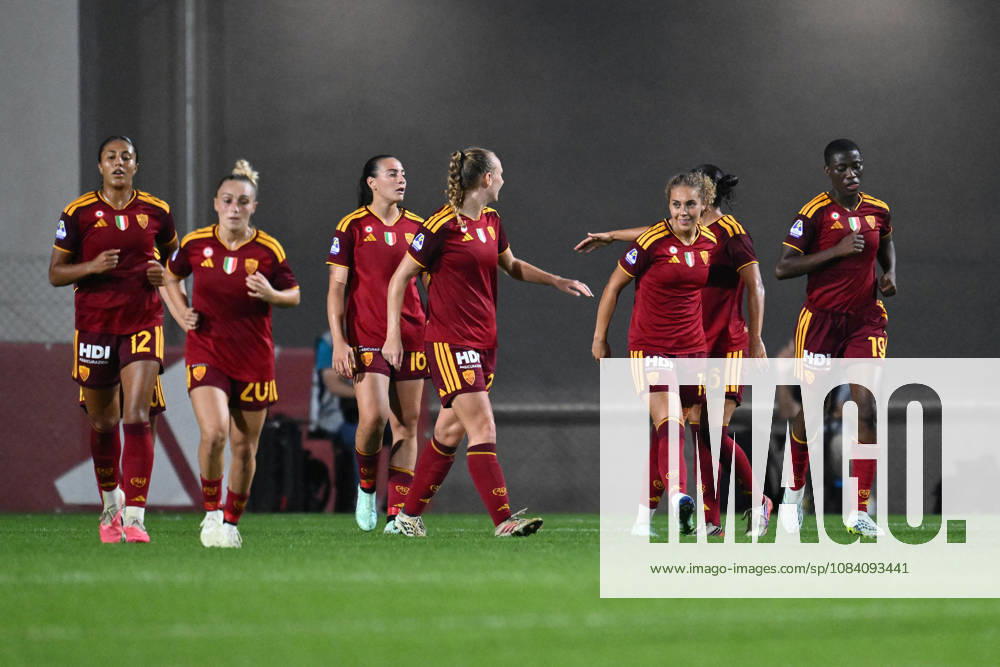 SOCCER - Women s Serie A - AS Roma vs. SS Lazio Women Photo by IPA ABACAPRESS.COM89267520 - Alayah Pilgrim of A.S. Roma Women celebrates after scoring the goal that made the score 3-0 during the Serie A Women Athora match on Matchday 2 between A.S. Roma Women and S.S. Lazio Women at Tre Fontane Stadium on October 3, 2026, in Rome, Italy. Rome Italy
