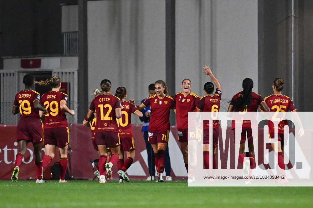 SOCCER - Women s Serie A - AS Roma vs. SS Lazio Women Photo by IPA ABACAPRESS.COM89267519 - Alayah Pilgrim of A.S. Roma Women celebrates after scoring the goal that made the score 3-0 during the Serie A Women Athora match on Matchday 2 between A.S. Roma Women and S.S. Lazio Women at Tre Fontane Stadium on October 3, 2026, in Rome, Italy. Rome Italy