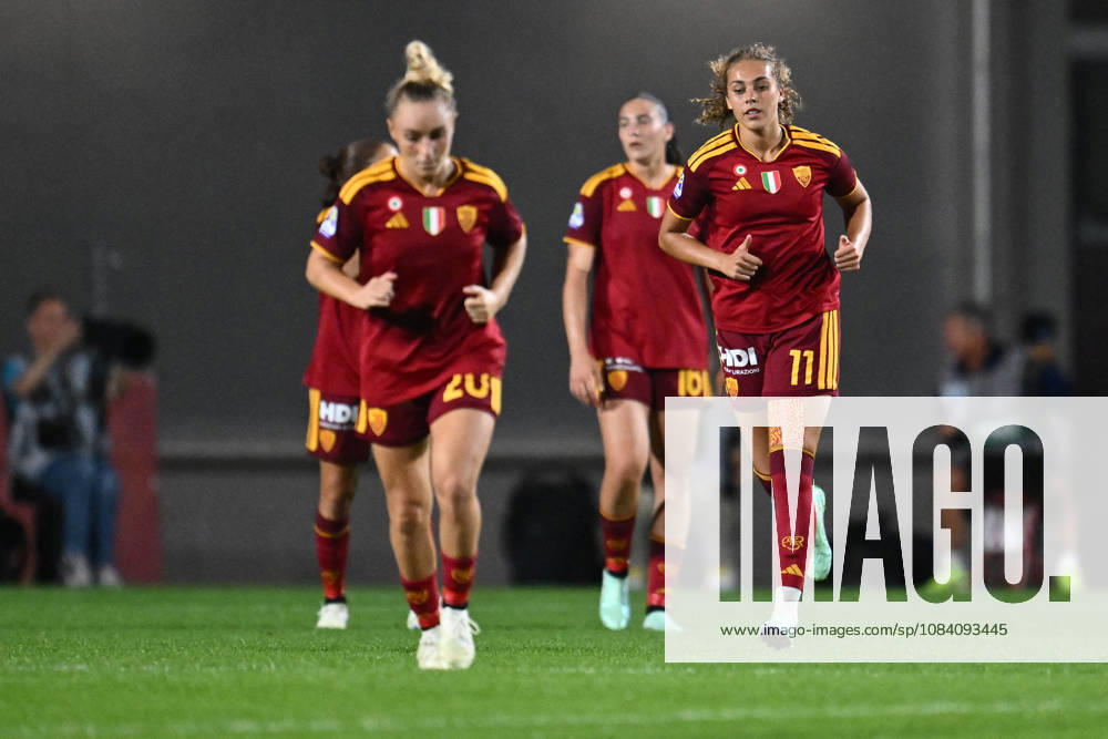 SOCCER - Women s Serie A - AS Roma vs. SS Lazio Women Photo by IPA ABACAPRESS.COM89267517 - Alayah Pilgrim of A.S. Roma Women celebrates after scoring the goal that made the score 3-0 during the Serie A Women Athora match on Matchday 2 between A.S. Roma Women and S.S. Lazio Women at Tre Fontane Stadium on October 3, 2026, in Rome, Italy. Rome Italy