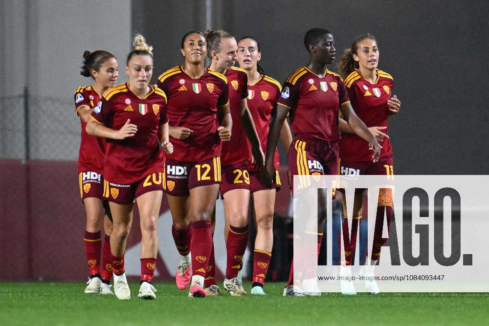 SOCCER - Women s Serie A - AS Roma vs. SS Lazio Women Photo by IPA ABACAPRESS.COM89267521 - Alayah Pilgrim of A.S. Roma Women celebrates after scoring the goal that made the score 3-0 during the Serie A Women Athora match on Matchday 2 between A.S. Roma Women and S.S. Lazio Women at Tre Fontane Stadium on October 3, 2026, in Rome, Italy. Rome Italy