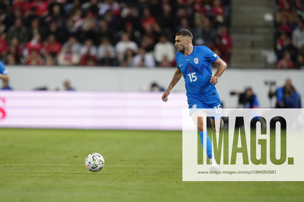 Danijel Sturm (15 SLO) during the UEFA Nations League match between Switzerland and Slovenia at thermoplan arena on October 03, 2026 in Luzern, Switzerland.