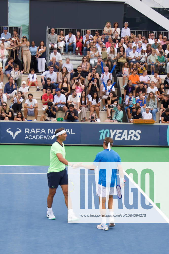 Nadal capitanea al Team Rafa y logra la victoria en el décimo aniversario de su academia Rafa Nadal y Carlos Moyà durante el torneo, a 03 de octubre de 2026, en Manacor, Islas Baleares (Espana) RAFA NADAL;TORNEO;TENIS;MANACOR Organización 03 10 2026 Manacor Manacor Espana
