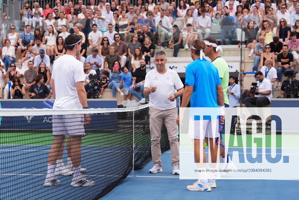 Nadal capitanea al Team Rafa y logra la victoria en el décimo aniversario de su academia Rafa Nadal y Carlos Moyà durante el torneo, a 03 de octubre de 2026, en Manacor, Islas Baleares (Espana) RAFA NADAL;TORNEO;TENIS;MANACOR Organización 03 10 2026 Manacor Manacor Espana
