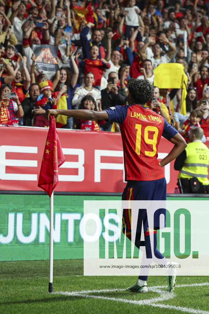Lamine Yamal of Spain celebrates after scoring his team s first goal during the UEFA Nations League 2026 27 group phase match between Spain and Czech Republic at Carlos Tartiere stadium on October 03, 2026, in Oviedo, Spain. Oviedo Spain - ZUMAa181 20261003_zaa_a181_078