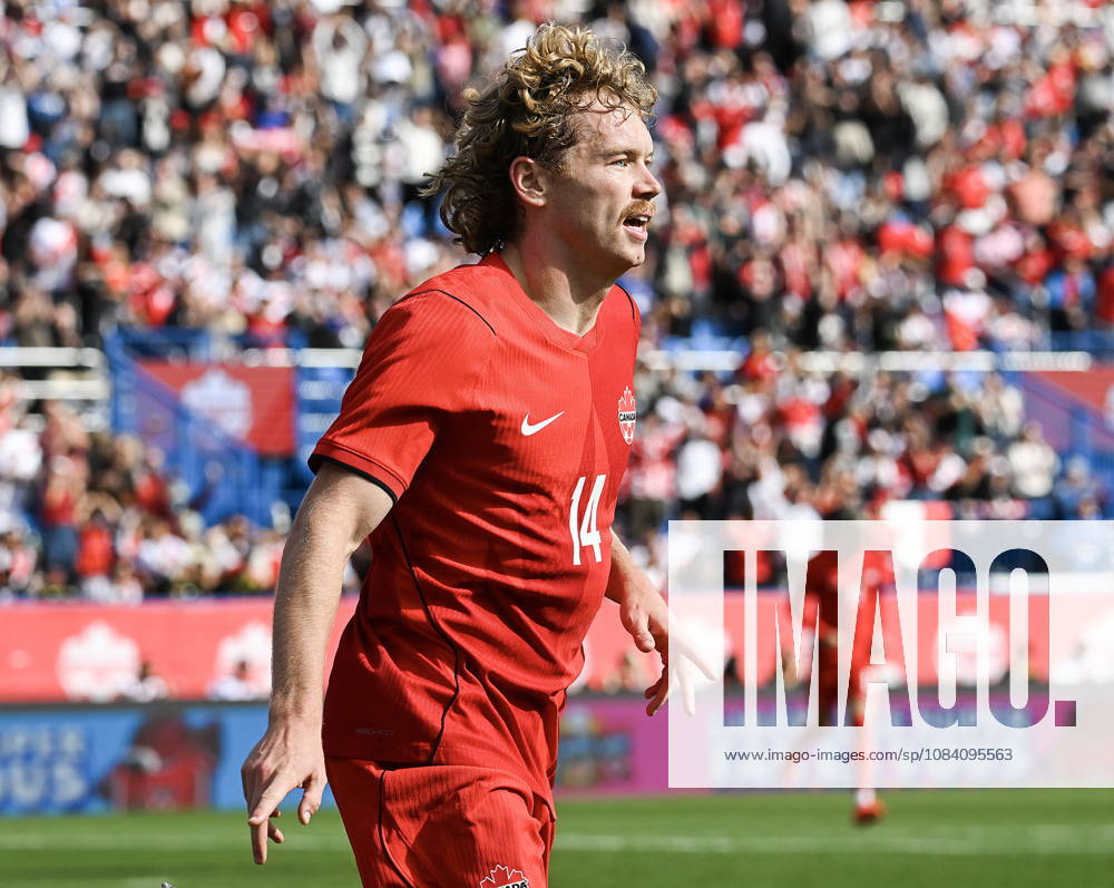 Canada s Jacob Shaffelburg (14) celebrates after scoring against Peru during first half International Friendly, Länderspiel, Nationalmannschaft soccer action in Montreal, on Saturday, Oct. 3, 2026. Canada News - October 3, 2026 - ZUMAc35_ 20261003_zaf_c35_029