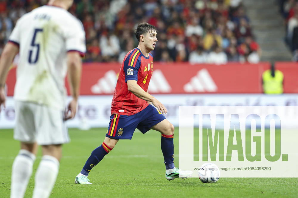 Ivan Fresneda of Spain drives the ball during the UEFA Nations League 2026 27 group phase match between Spain and Czech Republic at Carlos Tartiere stadium on October 03, 2026, in Oviedo, Spain. Spain V Czech Republic - UEFA Nations League 2026 27 Group A3 MD3 - ZUMAa181 20261003_zaa_a181_099