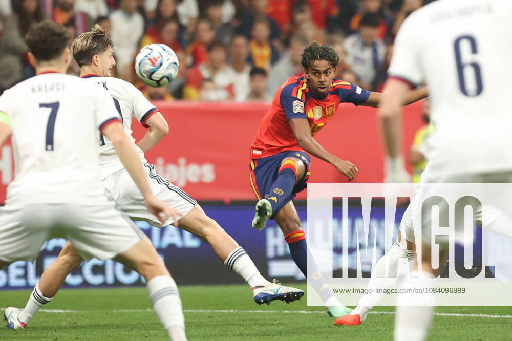 3rd October 2026; Carlos Tartiere Stadium, Oviedo, Spain; UEFA Nations League Football, Spain versus Czech Republic; Spain 19, Lamine Yamal, with shot that puts Spain up 1-0 AmandaxMcMaster