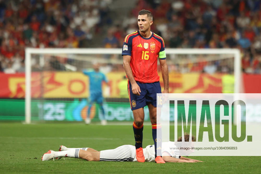 3rd October 2026; Carlos Tartiere Stadium, Oviedo, Spain; UEFA Nations League Football, Spain versus Czech Republic; Spain 16, Rodri, after foul on Czech player AmandaxMcMaster