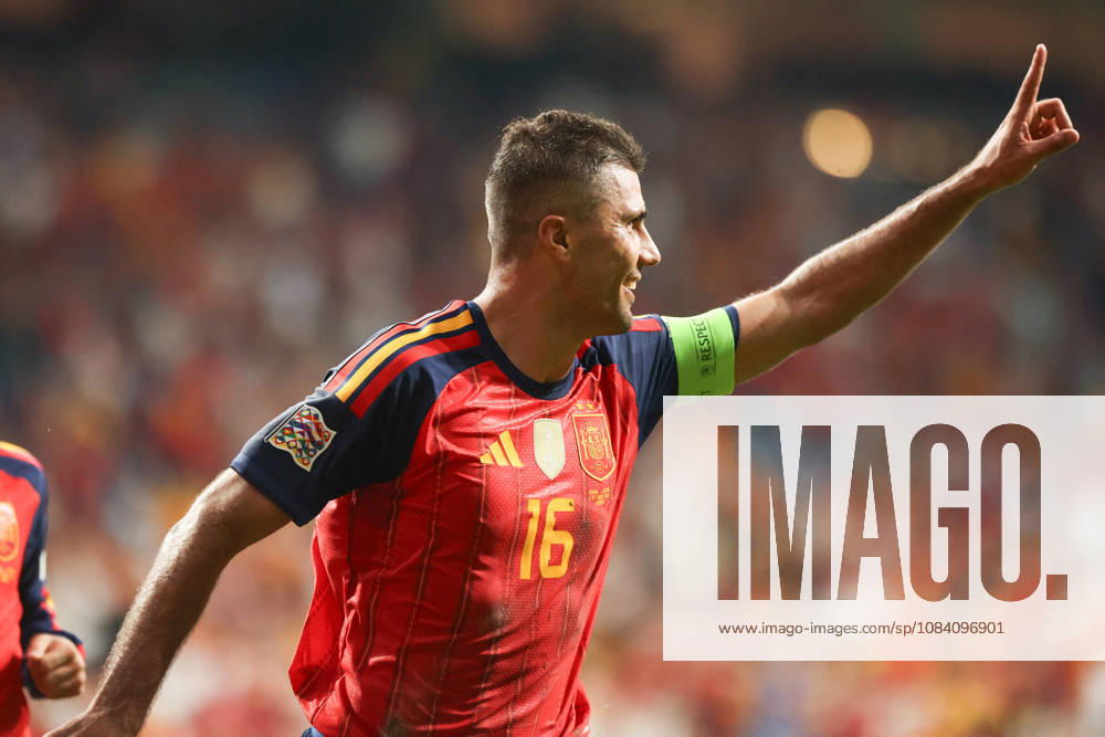 3rd October 2026; Carlos Tartiere Stadium, Oviedo, Spain; UEFA Nations League Football, Spain versus Czech Republic; Spain& x2019;s 16 Rodri, celebration after goal to put Spain up 2-0 AmandaxMcMaster