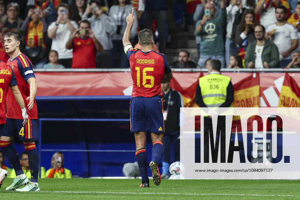 Rodri of Spain celebrates after scoring his team s second goal during the UEFA Nations League 2026 27 group phase match between Spain and Czech Republic at Carlos Tartiere stadium on October 03, 2026, in Oviedo, Spain. Oviedo Spain - ZUMAa181 20261003_zaa_a181_104