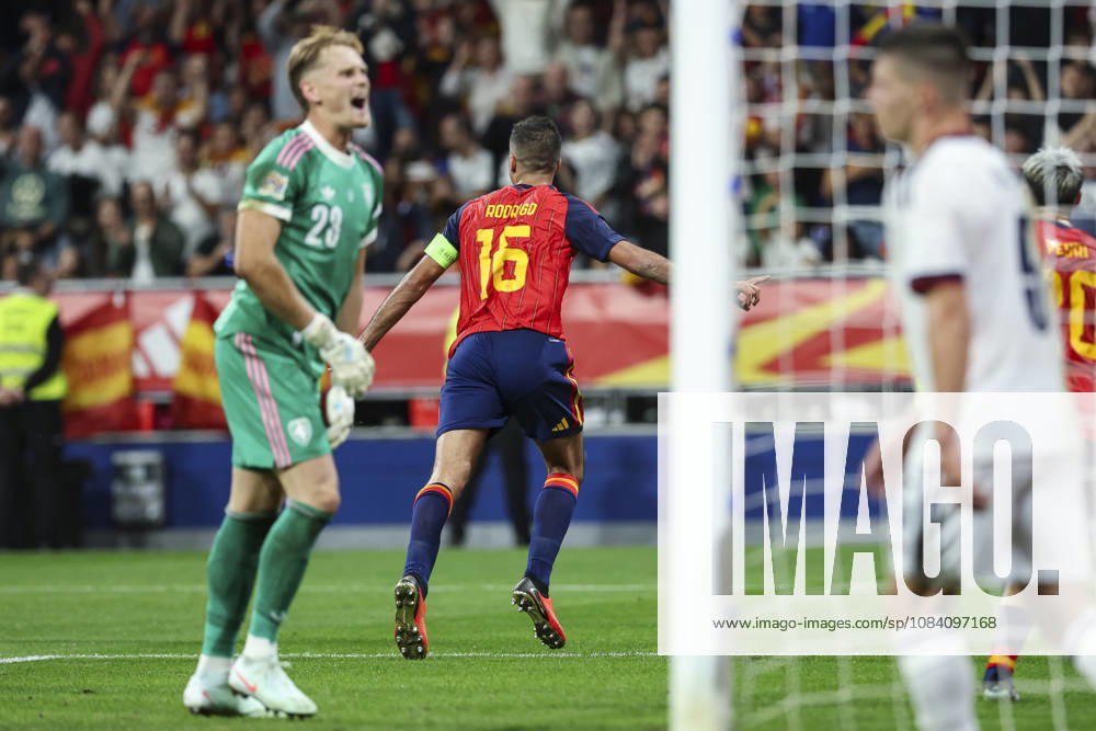 Rodri of Spain celebrates after scoring his team s second goal during the UEFA Nations League 2026 27 group phase match between Spain and Czech Republic at Carlos Tartiere stadium on October 03, 2026, in Oviedo, Spain. Oviedo Spain - ZUMAa181 20261003_zaa_a181_103