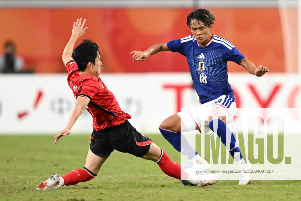 South Korea v Japan - 20th Asian Games Aichi-Nagoya TOYOTA, JAPAN - OCTOBER 03: SHIMAMOTO Yudai 18 of Japan in action during the Football Men s Final Match between South Korea and Japan on day fourteen of the 20th Asian Games Aichi-Nagoya at Toyota Stadium on October 03, 2026 in Toyota, Aichi, Japan. Stringer Anadolu Tokyo Japan. Editorial use only. Please get in touch for any other usage.