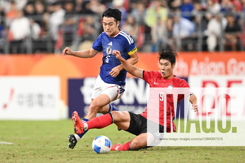 South Korea v Japan - 20th Asian Games Aichi-Nagoya TOYOTA, JAPAN - OCTOBER 03: ICHIHARA Rion 5 of Japan in action during the Football Men s Final Match between South Korea and Japan on day fourteen of the 20th Asian Games Aichi-Nagoya at Toyota Stadium on October 03, 2026 in Toyota, Aichi, Japan. Stringer Anadolu Tokyo Japan. Editorial use only. Please get in touch for any other usage.