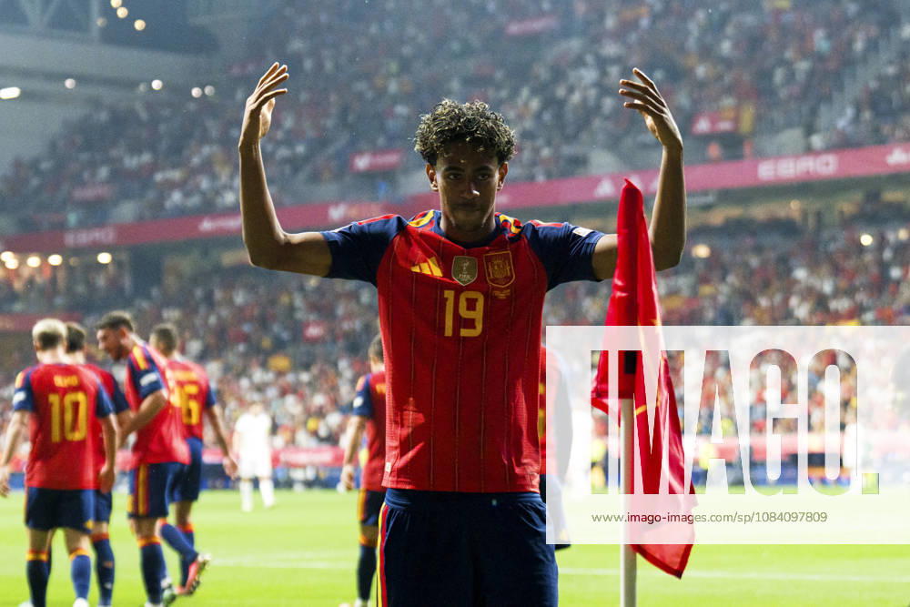 SOCCER- The UEFA Nations League 2026 27 group phase match between Spain and Czech Republic at Carlos Tartiere Stadium on October 03, 2026 in Oviedo, Spain. Lamine Yamal of Spain celebrates his goal during the UEFA Nations League 2026 27 group phase match between Spain and Czech Republic at Carlos Tartiere Stadium on October 03, 2026 in Oviedo, Spain. Oviedo Asturias Spain