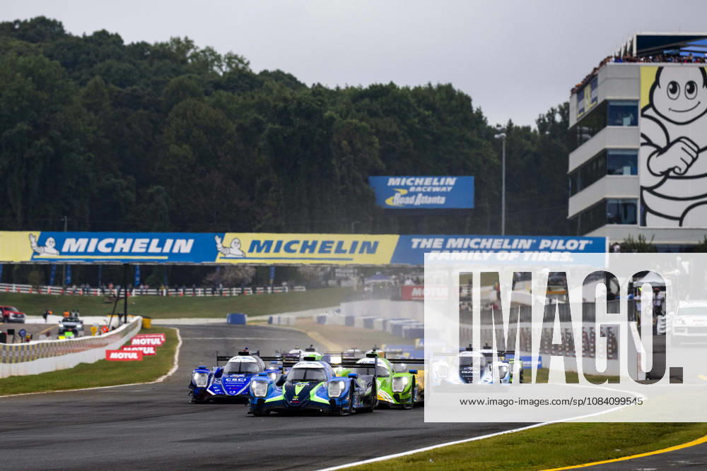 AUTO - IMSA - PETIT LE MANS 2026 52 GOIKHBERG Misha (can), THOMPSON Parker (can), TINCKNELL Harry (gbr), Bryan Herta Autosport with PR1 Mathiasen, Oreca 07-Gibson, action, 43 CLARKE Jeremy (usa), DILLMANN Tom (fra), GARG Bijoy (usa), Inter Europol Competition, Oreca 07-Gibson, action, start of the race, depart, during the 2026 Motul Petit Le Mans, 11th round of the 2026 IMSA WeatherTech SportsCar Championship, from October 1 to 3, 2026 on the Michelin Raceway Road Atlanta in Braselton, Georgia, United States of America - BraseltonUnited States