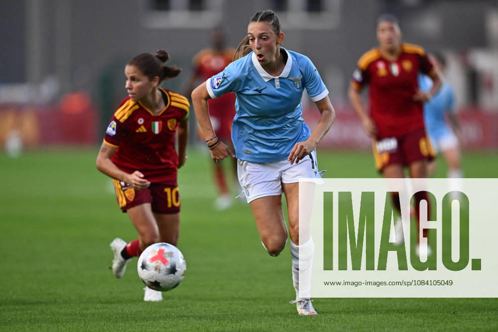 SOCCER - Women s Serie A - AS Roma vs. SS Lazio Women Photo by IPA ABACAPRESS.COM89273539 - Manuela Giugliano of A.S. Roma Femminile and Martina Zanoli of S.S. Lazio Women are in action during the Serie A Women Athora, Match Day 2, between A.S. Roma and S.S. Lazio Women, at the Tre Fontane Stadium on October 3, 2026, in Rome, Italy. Rome Italy