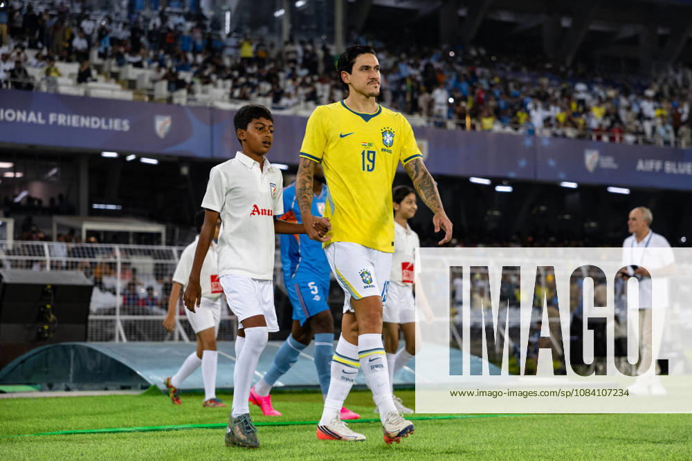 Pedro Guilherme Abreu Dos Santos of Brazil looks on during friendly match between India and Brazil at the Vivekananda Yuba Bharati Krirangan (VYBK) Stadium in Kolkata, India on 3rd October, 2026