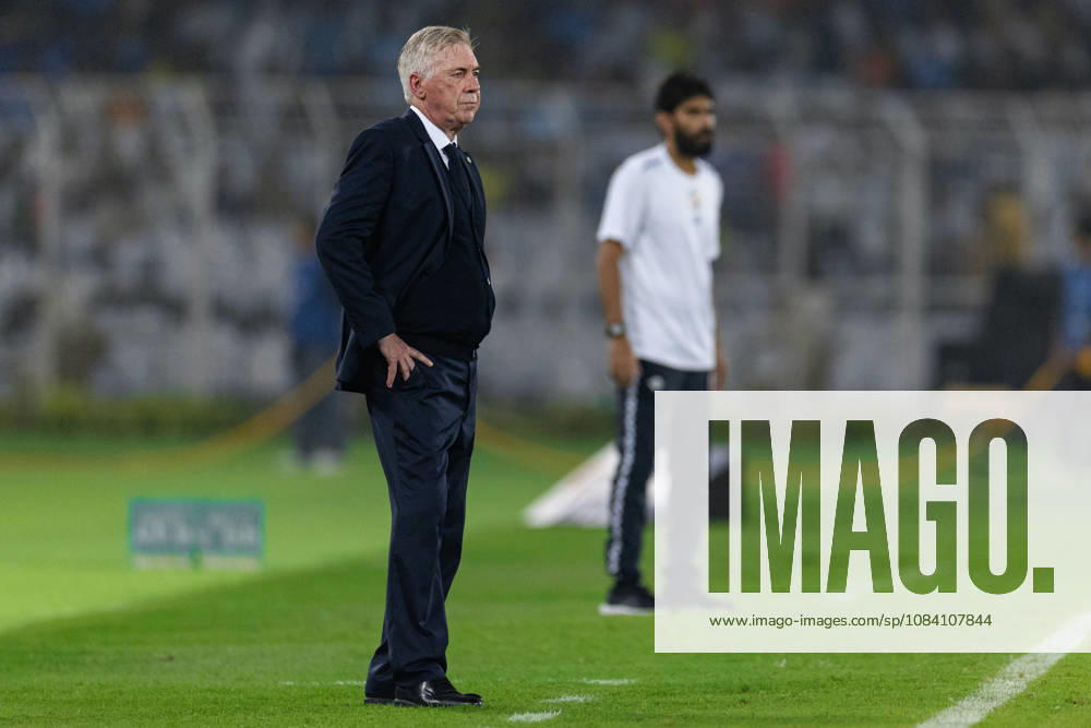 Carlo Ancelotti Head Coach of Brazil looks on during friendly match between India and Brazil at the Vivekananda Yuba Bharati Krirangan (VYBK) Stadium in Kolkata, India on 3rd October, 2026