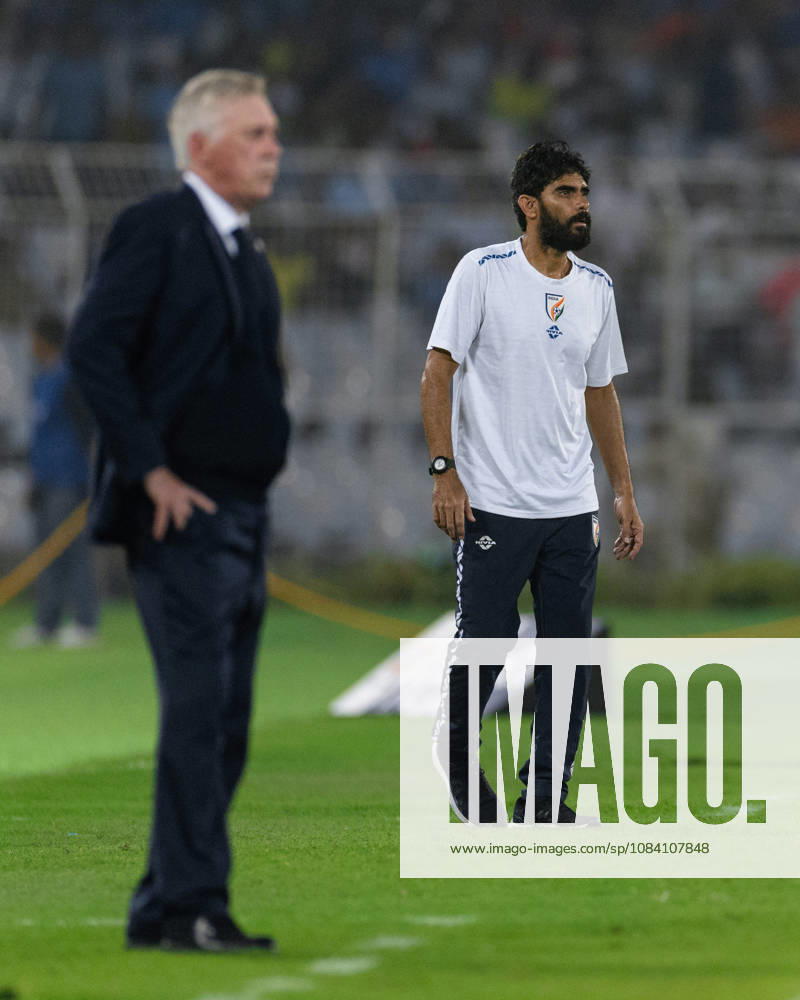 Khalid Jamil Head Coach of India looks on during friendly match between India and Brazil at the Vivekananda Yuba Bharati Krirangan (VYBK) Stadium in Kolkata, India on 3rd October, 2026