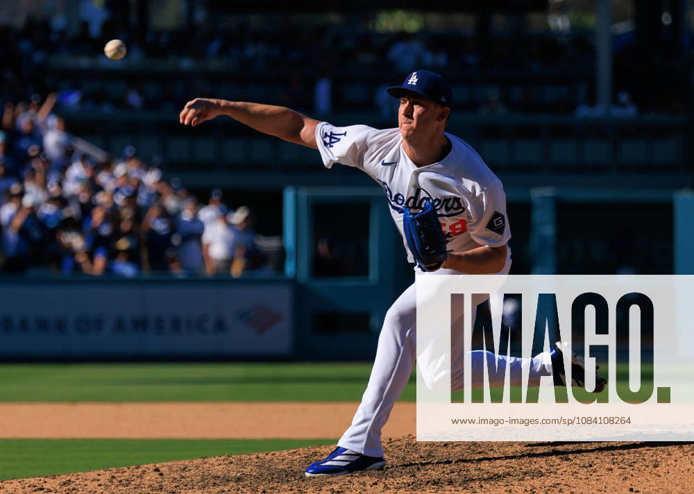 Closer Evan Phillips 59 of the Los Angeles Dodgers during a NLDS Game 1 against the Atlanta Braves on Saturday October 3, 2026 at Dodger Stadium in Los Angeles, California. JAVIER ROJAS PI Los Angeles USA - ZUMAp124 20261003_zaa_p124_019